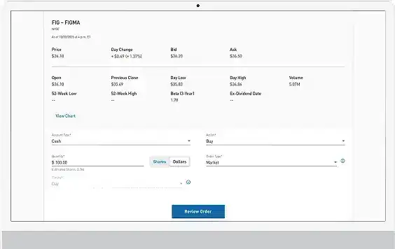 Dollar/share toggle screen